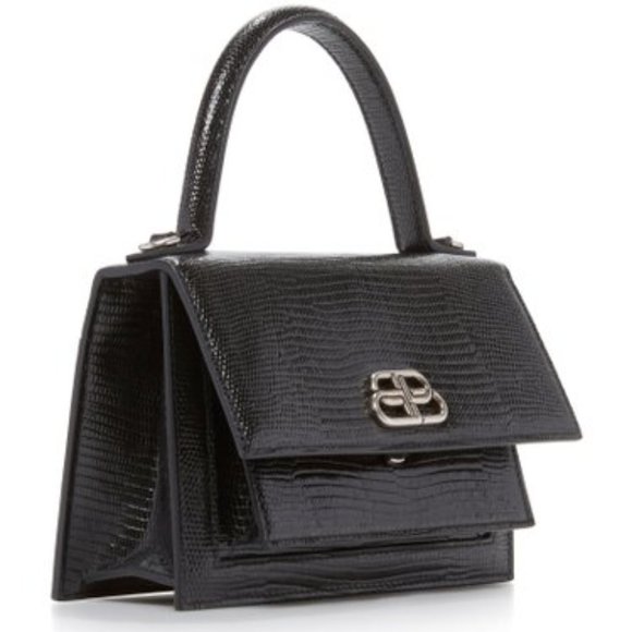 Balenciaga Sharp XS Lizard-Effect Leather Bag Blac - Picture 5 of 6